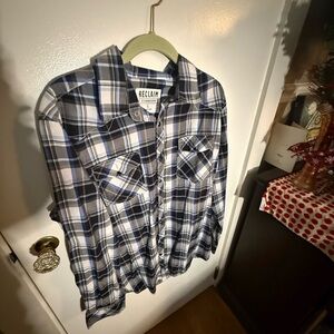 Women's Blue Plaid Blouse